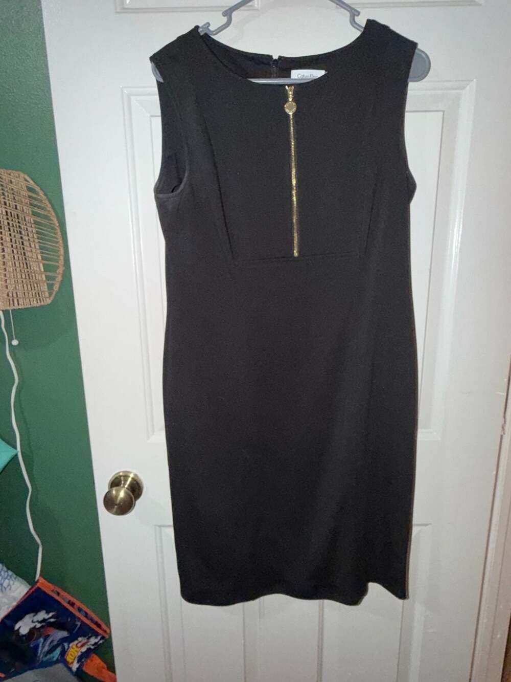 Calvin Klein Black Sleeveless Sheath Dress Size 12